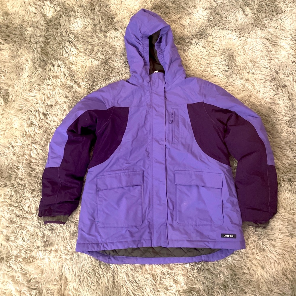 Lands End Girls Coat Parka SKI Squall Winter Purple Lavendar SZ XL / GIRLS 16